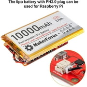 FancyWhoop 3.7V 10000mAh Rechargeable LiPo Battery W/ Micro PH2.0 Plug for Raspberry Pi UPS Board, Yellow