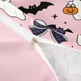 thumbnail image 4 of Homewish Cute Cartoon Ghost Twin Duvet Cover for Girls, Halloween Bat Plaid Bow Pumpkin Twin Bedding, Pink Reversible, 2pcs, 1 Duvet Cover and 1 Pillowcase, 4 of 6