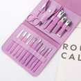 thumbnail image 4 of Professional Pedicure Kit Nail Clipperstools, Grooming Kit Nail Care Tool With Leather Travel Case, 4 of 5
