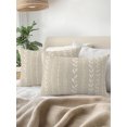 thumbnail image 3 of Outdoor Pillows Waterproof, Modern Minimalist Bedding Throw Pillows with Insert for Couch Sofa Bed, Country Leaves Stripes Pattern Beige 12x20 Inch Pillowcases Decorative Patio Pillow Set of 1, 3 of 8