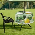 thumbnail image 7 of Coolnut 60" Lemon Tree Outdoor Round Tablecloth, Waterproof Stain-Resistant Non-Slip Circular Tablecloth with Umbrella Hole and Zipper for Tabletop Backyard Party BBQ Decor, 7 of 7