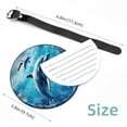 thumbnail image 5 of 2Pcs Leather Round Dolphin Cruise Luggage Tag with Privacy Cover and Name ID Tag - Suitable for Travel Handbags Backpacks School Bags Luggage Tags, 5 of 7