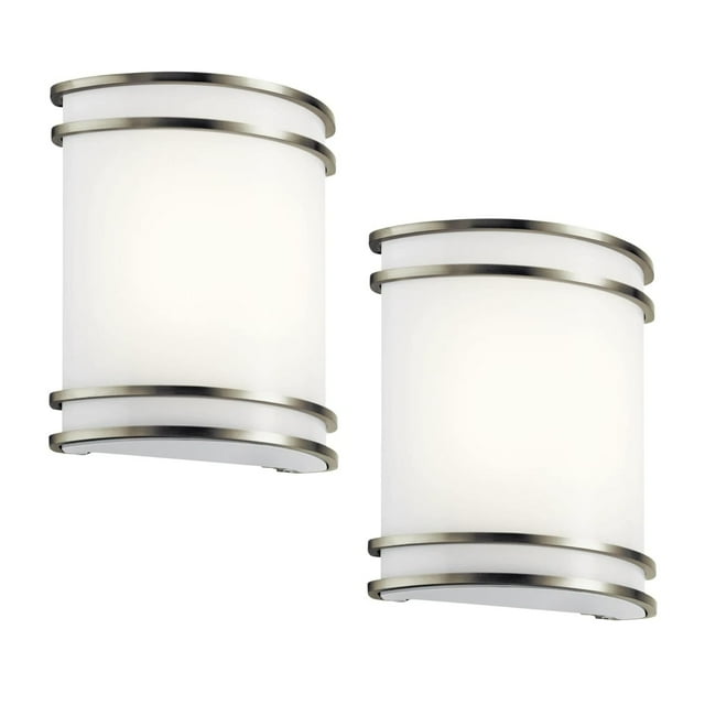 Strak Applique Murale à DEL Nickel Brossé Moderne à Intensité Réglable 12 W Lot de 2 CCT Réglable
