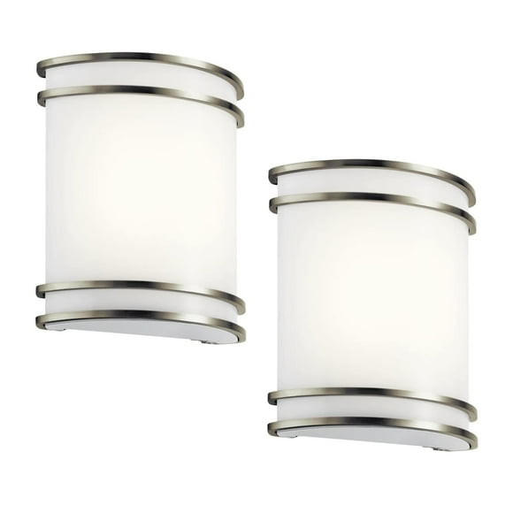 Strak Applique Murale à DEL Nickel Brossé Moderne à Intensité Réglable 12 W Lot de 2 CCT Réglable