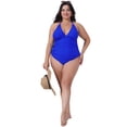 thumbnail image 3 of DARING DIVA Women's Plus Size Tankini Swimsuit Halter Swimdress 4X Royal Blue, 3 of 6