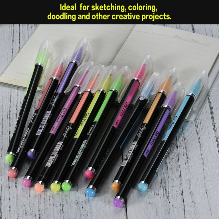 EXCEART 48 color gel pens colored gel pen coloring pens neon color pens gel  pens for coloring pastel pen