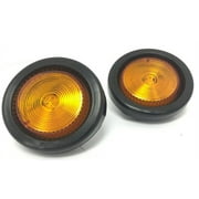 MaxxHaul 80652 2" LED Round Clearance Side Marker Light Amber with Grommet Trailer Truck RV ,2 Pack