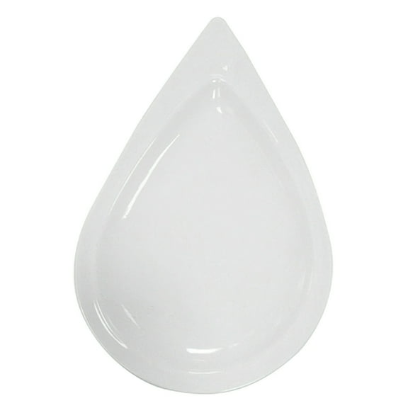G.E.T. High-Strength Porcelain Teardrop Plate, 7.5", White (Set of 12)