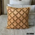 thumbnail image 4 of The HomeCentric Cushion Cover Sofa, Gold Pillow Covers Pack of 2, 16x16 inch Velvet Cushion Cover, Geometric, Lattice, Trellis, Beaded, Moroccan, Decorative Throw Pillow Covers - Gold Jewel, 4 of 10