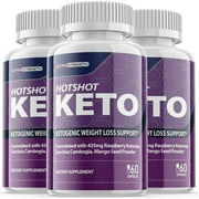 Hotshot Keto - Dietary Supplement for Weight Loss - Energy & Focus Boosting Supplements for Weight Management & Metabolism - Advanced Fat Burn Raspberry Ketones Pills - 180 Capsules (3 Pack)