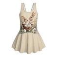 thumbnail image 4 of Xixirimido Rabbits Bunny Floral Easter Eggs Print Girls Swimsuits One Piece Sleeveless Swimwear with Skirt Modest Bathing Suit with Built-in Shorts Beach Vacation Swim Dress, 10-11 Years, 4 of 7