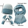 thumbnail image 2 of Winter Knit Hat Scarf Gloves 3-Piece Set for Men Women, Thermal Fleece Lined Beanie with Color Block Brim, Warm Matching Accessories for Cold Weather, Unisex Thermal Set for Outdoor Activities Pink, 2 of 2