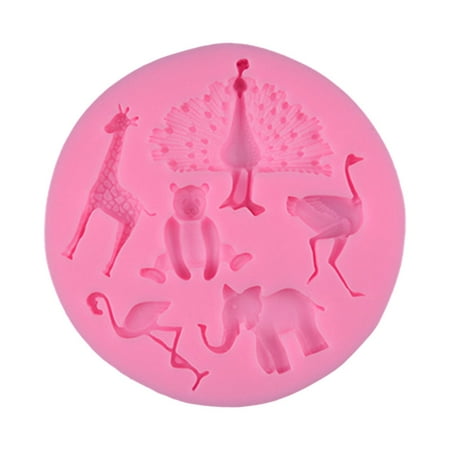 

Animal Shape Silicone Fondant Mold Chocolate Candy Jelly Making Mold Cake Cupcake Decoration Mold (Pink)