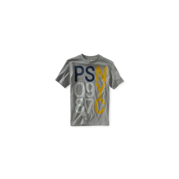 Aeropostale Boys Stacked PSNY Camiseta gráfica, Gris, 4 Aeropostale Camiseta gráfica