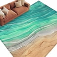 thumbnail image 2 of Teal Ombre Coastal Area Rug 5x8 FT, Non Slip Bedroom Throw Carpet, Summer Nautical Beach Ocean Seaside Washable Soft Floor Carpet Non-Shedding Rug for Living Room Nursery Dorm Office, 2 of 9