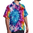 thumbnail image 2 of tie dye117 Men's Short Sleeve Poplin Shirt, Casual Button Down Shirts, Printed Summer Beach Shirt, Unisex Casual Button Down Top, 2 of 6