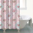 thumbnail image 4 of Pioneer Flower Floral Print Pattern Shower Curtain 72"x84", Bathroom Decorative Shower Curtain Set with 12 Hooks, Waterproof Washable, 4 of 6