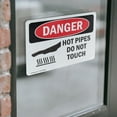 thumbnail image 3 of (2 Pack) Hot Pipes Do Not Touch OSHA Danger Sign 18 Inch X 12 Inch Vinyl Label Decal Sticker Weather Resistant, UV Protected for Workplace, Business, and Construction Site, Made in the, 3 of 6