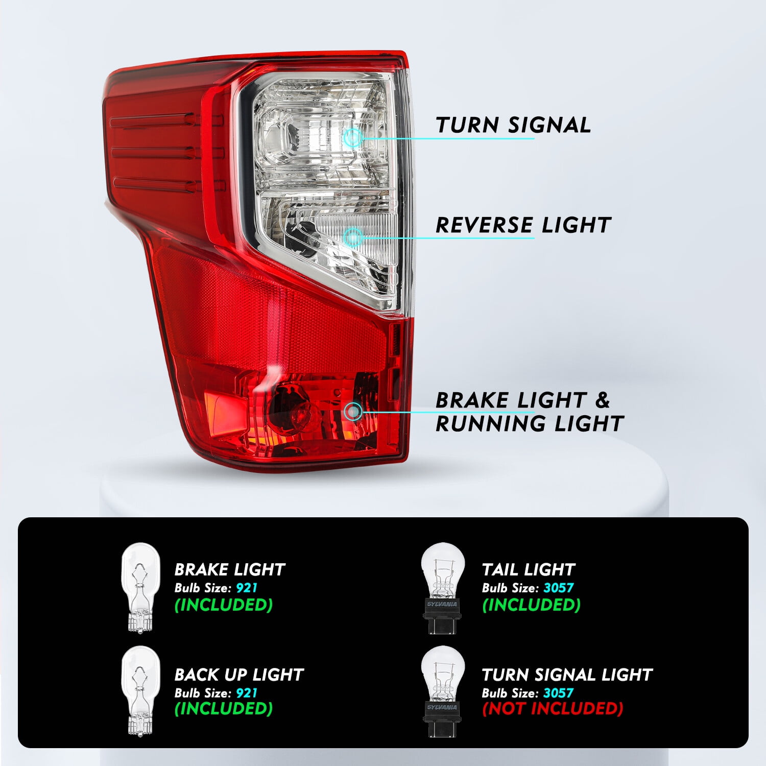 Bryght Rear Halogen Outer Tail Light Fits 2016-2023 2021 Nissan Titan XD 2 Pieces