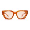 thumbnail image 2 of Thick Chain Arm Squared Thick Plastic Cat Eye Plastic Sunglasses Orange Marble Light Brown, 2 of 4