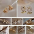 thumbnail image 6 of GAVONO Fashion Hoop Earrings Yellow Gold Plated Pearl Wedding Party Women Jewelry-68-Pineapple, 6 of 7