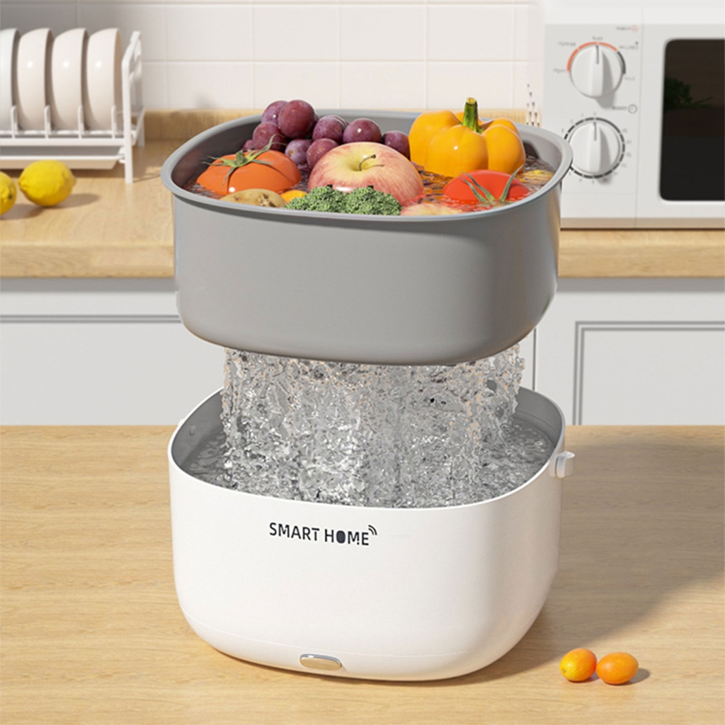 Ultrasonic Fruit and Vegetable Washing Machine Household Automatic Fruit Sterilizer for Cleaning Fruits- Tableware Meat