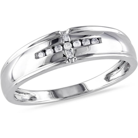 Diamond-Accent Wedding Band in 10kt White Gold