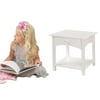 KidKraft Nantucket Wooden Bedside Table with Wainscoting Detail and One Drawer - White
