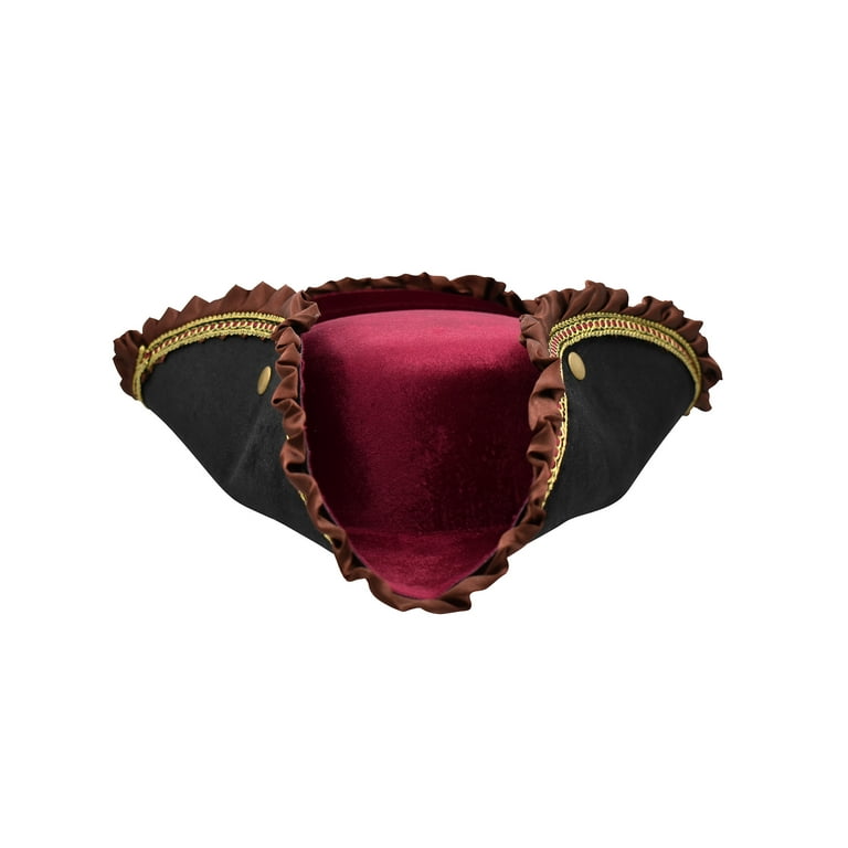 Deluxe Brown Suede Pirate Hat with Silver Trim Deluxe Brown Suede Pirate Hat with Silver Trim