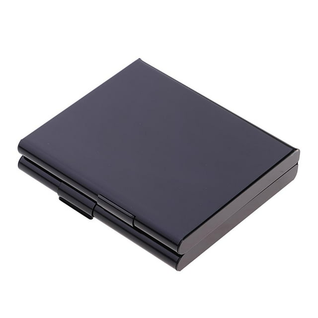 Estuche metálico para cigarrillos con bolsillo abierto para 20 cigarrillos. Negro