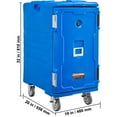 thumbnail image 5 of KFFKFF Food Pan Insulator, 127 Qt Catering Hot Container, Food Transporter with Dual Clasps, Front Entry Food Heat Preserver with Grips, Terminal Loader with Rollers for Eatery, Mess Hall, 5 of 9