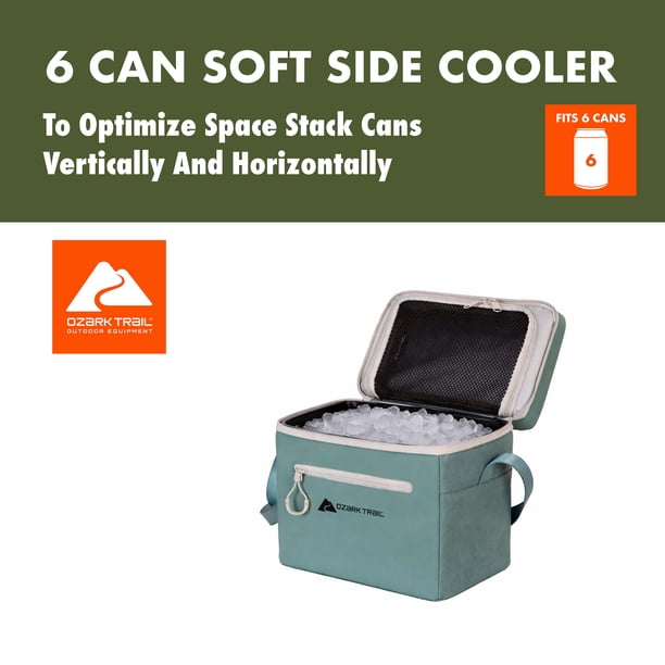 キャン Ozark Trail 6-Can Soft-Sided Cooler with Removable Hard Liner