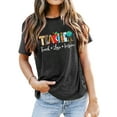 thumbnail image 5 of Teach T Shirt for Women Teacher Graphic Tees Tops Teach Inspire Letter Print Shirts Tops, 5 of 6