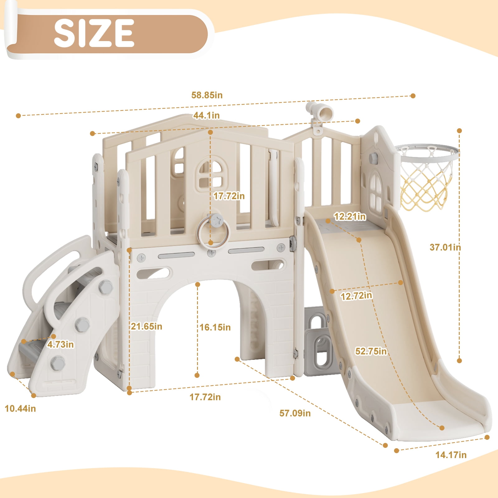 XJD 8-in-1 Toddler Slide Set，Kids Slide for Toddlers Age 1+