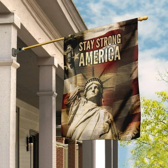 FLAGWIX American House Flag (29.5" x 39.5") - Stay Strong America Flag PS18F - Polyester Indoor Outdoor Flags