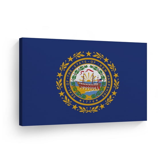 Smile Art Design New Hampshire State Flag CANVAS PRINT State Capital of USA Flag Canvas Wall Art US State Flag Wall Art Home Decoration Living Room Dorm Office Decor Ready to Hang Made in USA 30x40