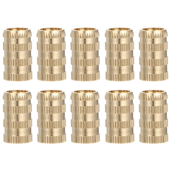 SHISUYAN 10pcs Brass Knurled Nuts Set Female Threaded Insert Embedment Nuts