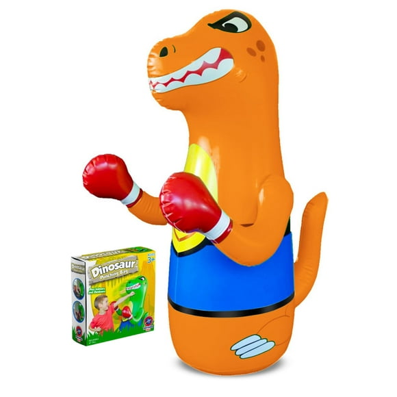 Preferred Toys Saco de boxeo inflable para niños – Dinosaurio de juguete Bop con movimiento de rebote instantáneo, el espacio inferior puede utilizar tanto arena como agua (47 pulgadas de altura), col