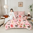 thumbnail image 4 of Homewish Cartoon Gingerbread Man 3 Pieces Queen Comforter Set for Kids Children,Xmas Santa Claus Ultra Soft Bedding Sets,Merry Christmas Bedding Comforter Set,Lightweight Room Decor,Reversible, 4 of 8
