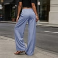thumbnail image 6 of Hurxie Women's Low Rise Going Out Formal Dress Pants Wide Leg Work Slacks Pants Business Casual Outfits Trousers Light Blue,M, 6 of 7