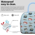 thumbnail image 3 of Reusable Thermal Lunch Bag Lunch Box for Women Men,Sushi (75)_16 Zipper Closure Lunch Tote Small Leakproof Beach Picnic Cooler Tote Bag with for Student Bento Bag, 3 of 7