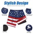 thumbnail image 3 of American Trends Mens Swim Trunk with Liner Quickly Dry Mens Swimsuit Summer Mens Swimwear Board Shorts American Flag L, 3 of 7