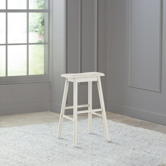 Birch Harbor Moreno Wood Backless Bar Height Stool, Multiple Colors