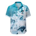thumbnail image 4 of HOWPAY Oversized Shirts for Men Short Sleeve Button up Hawaiian Floral Print Tops Beach Holiday Casual Regular Fit Comfy Summer Clothes Sky Blue XXXL, 4 of 4