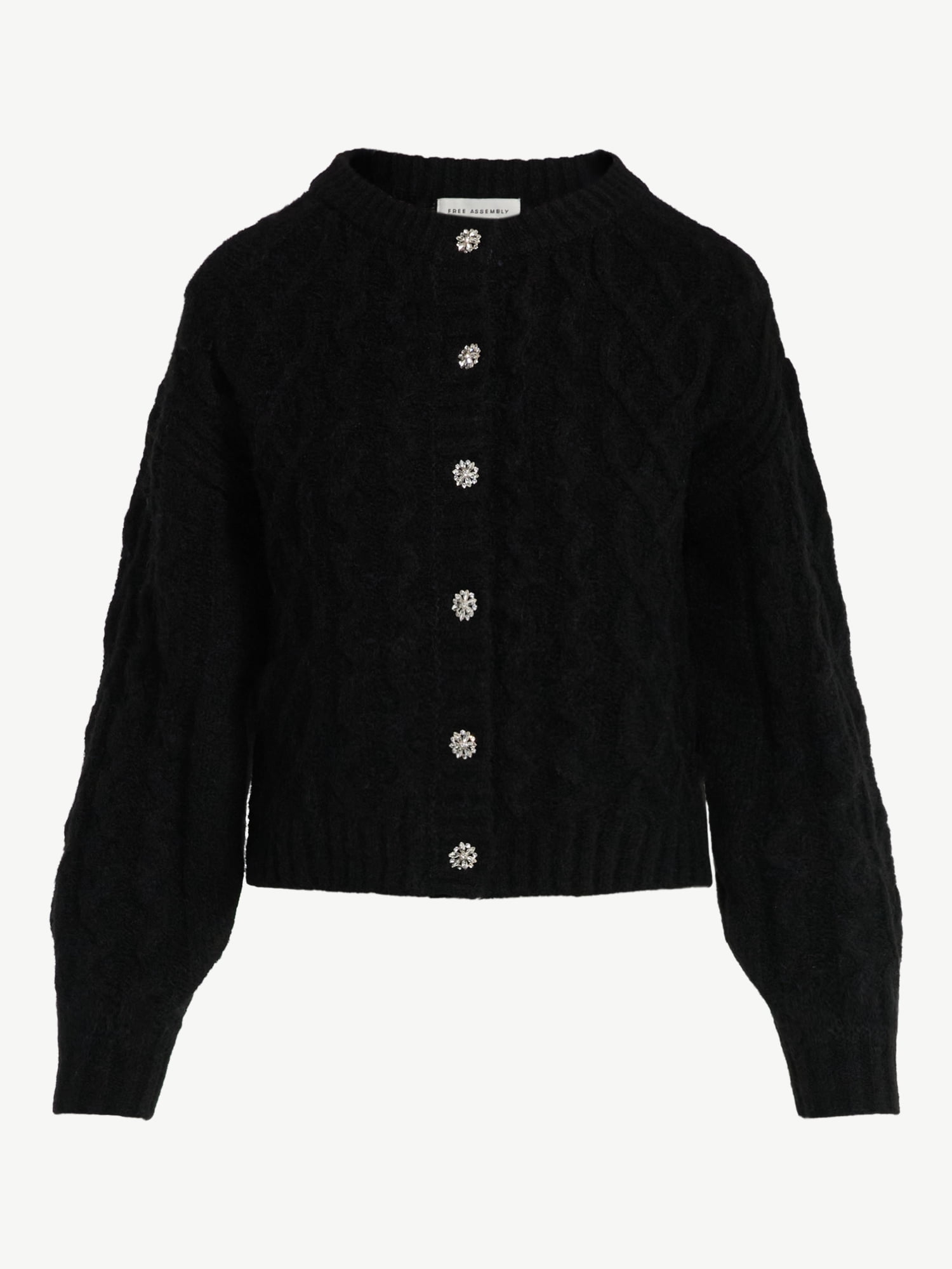 Free Assembly Women's and Women's Plus Cropped Cable Cardigan Sweater, Midweight, Sizes XS-4X