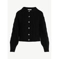 thumbnail image 5 of Free Assembly Women's and Women's Plus Cropped Cable Cardigan Sweater, Midweight, Sizes XS-4X, 5 of 5
