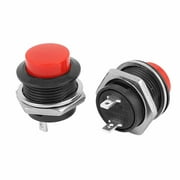 2x Red Momentary Push Button Temporary Reset Horn Switch Car Boat Circuit Round