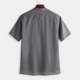 thumbnail image 3 of CNKOO Summer Men‘s Cool Thin Breathable Solid Color Button Cotton Shirt Short Sleeve, 3 of 6