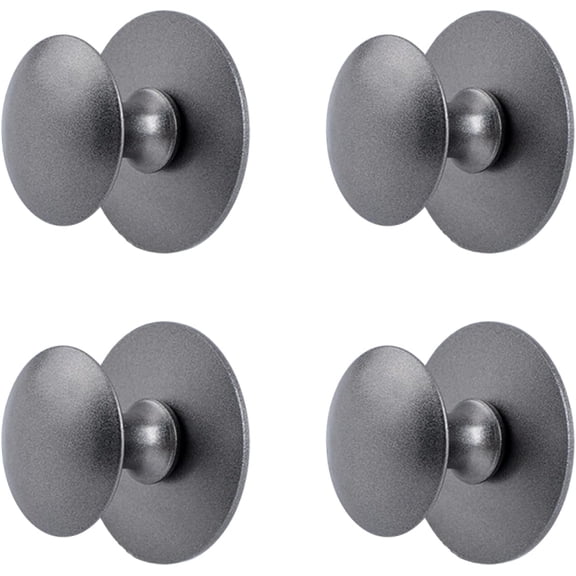 Adhesive Cabinet Knobs, 4pcs Self-Stick Instant Kitchen Cabinet Knobs Drawer Pulls Stainless Steel Drawer Knobs for Windows Wardrobes Cabinets Drawers (Gunmetal Grey)