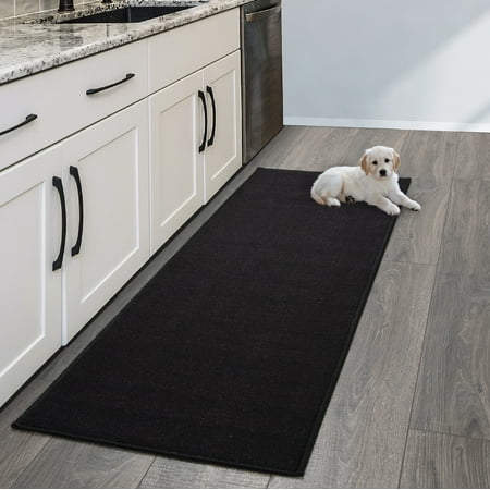 Inexpensive Kitchen Rugs Ottomanson Ottohome Collection Solid Hallway Wedding Aisle & Kitchen Non Slip Rubber Backing Area or Runner Rugs ()
